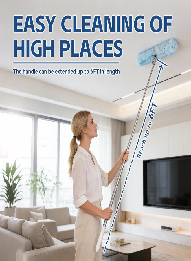 BEVAUEG 6 ft Duster Extended Handle with 20 Pcs Duster Refill, Duster with Extension Pole, Heavy Duty Duster Refills Kit for Ceiling Fan Blades, Cleaning, Dusting, Furniture, Blind, Hard-to-Reach Areas - Image 3
